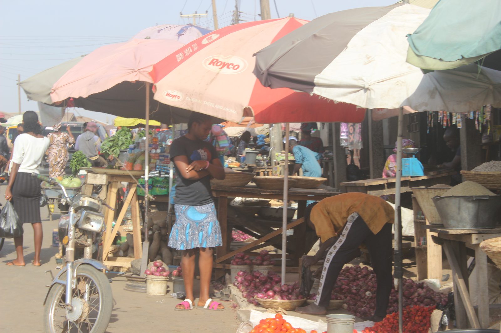 Customer shopping in an African market